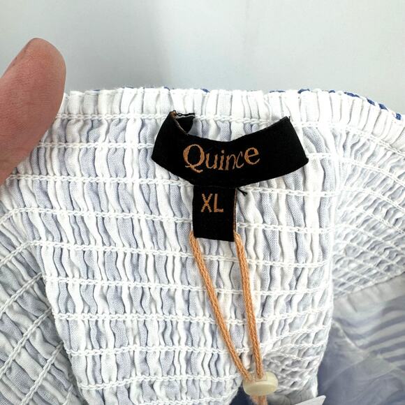 NEW Quince Maxi Dress Size XL Azure Stripe 100% Organic Cotton Sustainable - Picture 9 of 11